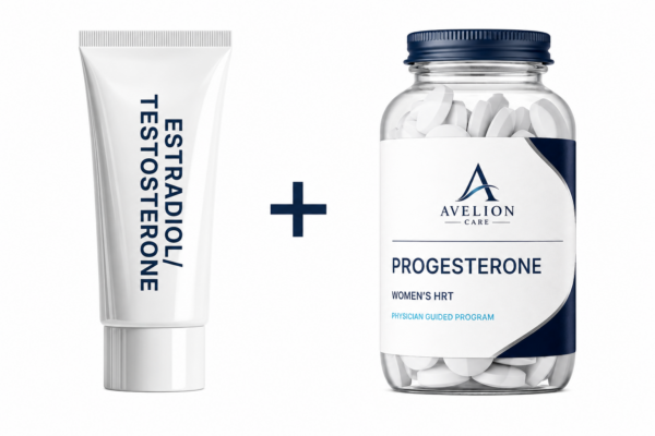 Estradiol / Testosterone cream + Progesterone caps